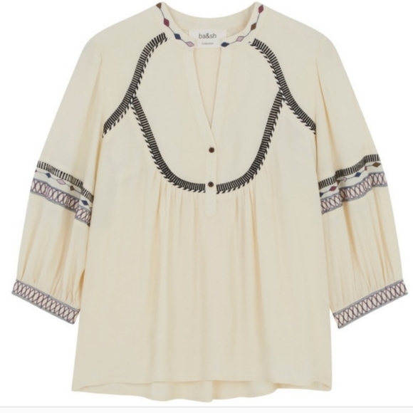 BA&SH Plume Top- Ecru - Picture 2 of 12